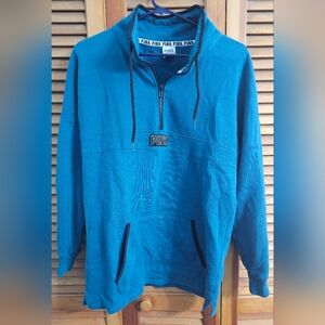 Victoria’s Secret PINK Teal Quarter-Zip Pullover Sweatshirt | Size Small